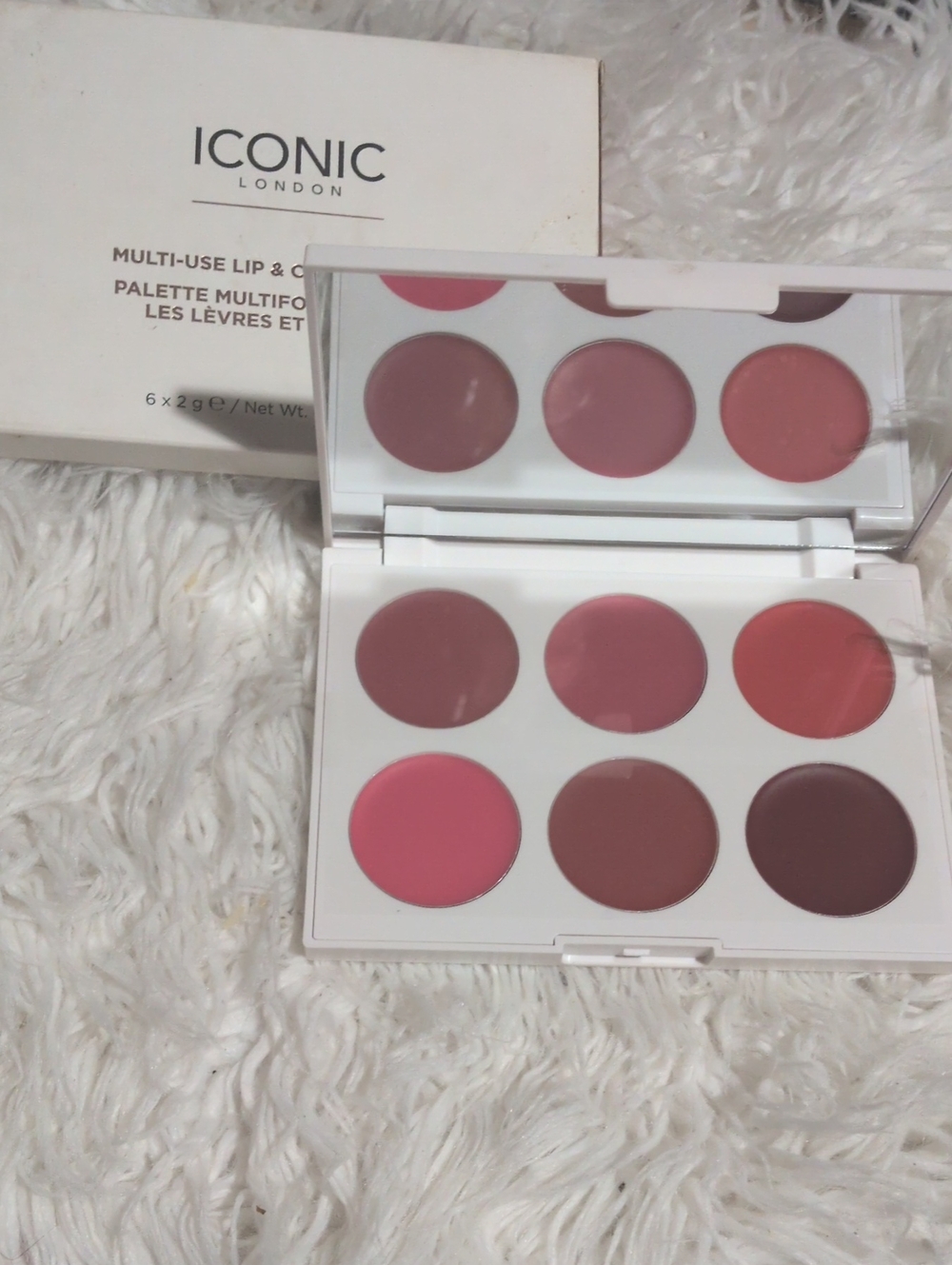 ICONIC London Lip & Cheek Palette — Soft Pink and Mauve Set